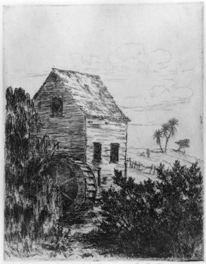[Barraud, William Francis] 1850-1926 :Mission mill, Otaki [ca 1900] / W. F. Barraud