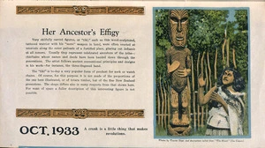 [New Zealand Tourist Department?] :Her ancestor's effigy. October, 1933.