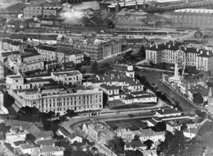 Aerial photograph of Thorndon, Wellington