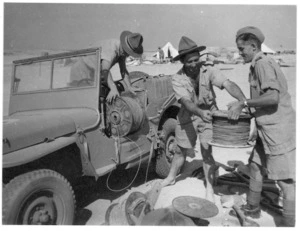 New Zealand signals jeep preparing to leave Maadi, Egypt, during World War 2