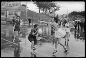Netball match between St Catherine's Old Girls and Wellington High School Old Girls