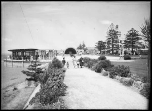 Marine Parade, Napier, with gardens, lookout, and soundshell