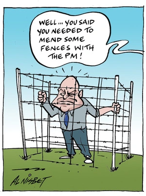 "Well ... you said you needed to mend some fences with the PM!" 9 November 2009
