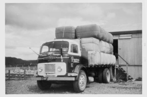 Truck load of wool leaving Paihia farm, St Lawrence Estate, Pukehou, Hawke's Bay