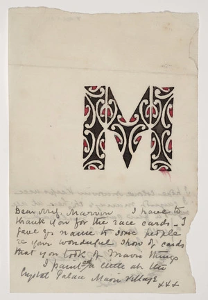 Robley, Horatio Gordon, 1840-1930 :[Letter M. ca 1900?]