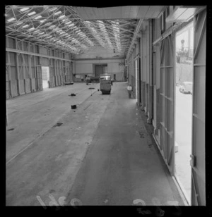 Interior of Queen's wharf shed, Wellington