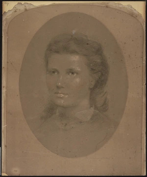 [Montgomery, Jane] 1836-1879 :Lady von Haast, unfinished sketch. [1865?]