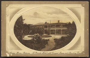 Creator unknown : Postcard with photograph of Arawa House, Rotorua
