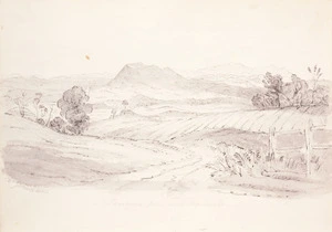 Johnson, John 1794-1848 :Pouarua from near Waimate. [1840?].