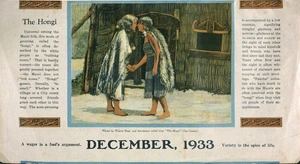 [New Zealand Tourist Department?] :The Hongi. December, 1933.