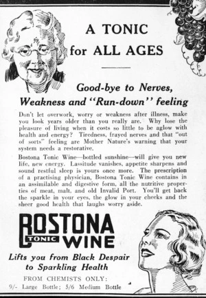 Advertisement for Bostonia Tonic Wine