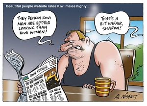 "They reckon kiwi men are better looking than kiwi women!" "That's a bit unfair, Sharon!" 21 November 2009