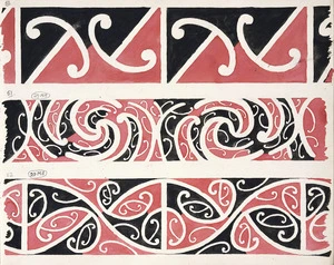 Godber, Albert Percy, 1876-1949 :[Drawings of Maori rafter patterns]. 50. ; 51. 27 MA. ; 52. 29 MA. [1939-1947].