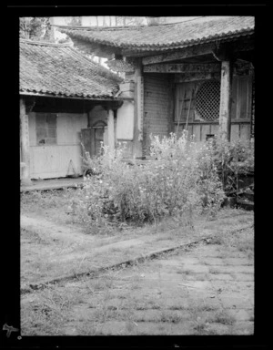 Yunnan, China. Courtyard of the temple where we slept before [reaching] Tengyueh. 29 August 1938.