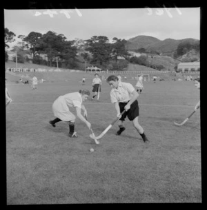 Women's hockey game, Wellington Technical College Old Girls vs Wellington College Old Girls, Wellington