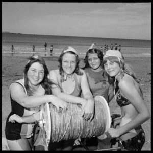 Four members of the Wellington Ladies Surf Life Saving Club, Lyall Bay