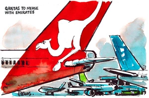 Evans, Malcolm Paul, 1945- :Qantas to merge with Emirates. 11 September 2012