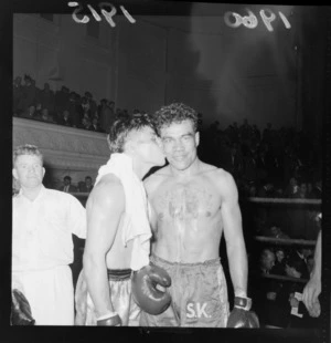 Boxing match between Samoan Tuna Scanlan and Tongan Sakopo Keti, Wellington Town Hall, Wellington City