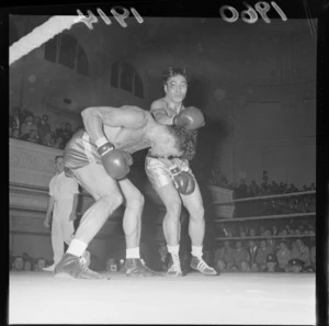 Boxing match between Samoan Tuna Scanlan and Tongan Sakopo Keti, Wellington Town Hall, Wellington City