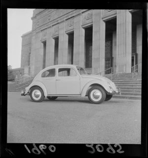 Latest Volkswagen parked outside the Dominion Museum, Wellington