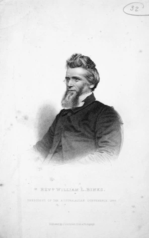 Cochran, John, fl. 1821-1867 :Revd. William L Binks, president of the Australasian Conference, 1869. Engraved from a photograph.