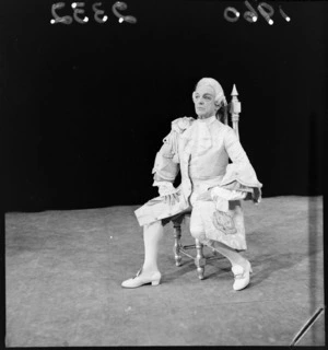 Portrait of Australian ballet dancer Leon Kellaway on stage in costume, [State Opera House?], Wellington City