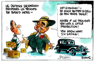 Evans, Malcolm Paul, 1945- :US Defence Secretary proposes US troops be based here - 23 September 2012