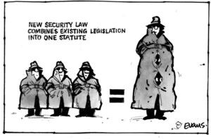 Evans, Malcolm Paul, 1945- :New security law combines existing legislation into one statute. 2 October 2012