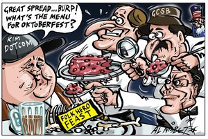 Nisbet, Alastair, 1958- :'Great spread... burp! What's the menu for Oktoberfest?' 29 September 2012