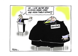 Hubbard, James, 1949- :'NZ, I give you the new slimmed down, lean and mean public service'. 4 October 2012