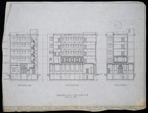 Atkins & Mitchell :New premises at Courtenay Place, Wellington, for the National Bank of New Zealand Limited. Drawing no. 3. September 1927.