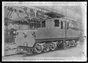 An "E" class battery-electric locomotive, circa 1921.