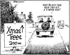 Xmas Trees 200m. "Don't be silly, Dear, we've only got a 3 metre stud!" 11 December 2009