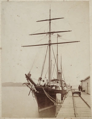 The New Zealand Government ship `Hinemoa' moored at a wharf