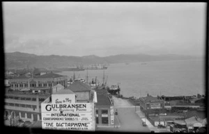 Wellington city scene including the intersection of Taranaki and Cable Streets