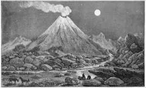 Kerry-Nicholls, James Henry, d. 1888 :Tongariro by moonlight. [1883]