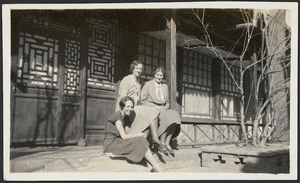 Agnes Moncrieff and friends on veranda, China