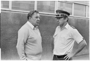 Ken Douglas with Inspector Taffy Jones, Wellington - Photograph taken by Merv Griffiths