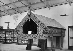 Carved pataka (storehouse) named Te Oha, Auckland Museum