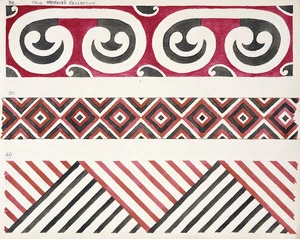 Godber, Albert Percy, 1876-1949 :[Drawings of Maori rafter patterns]. 35. From Menzies Collection; 39 and 40. [1939-1947].
