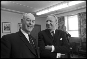 Prime Minister Keith Holyoake and British Conservative leader, Edward Heath
