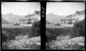 The Hermitage Hotel, including the Burnett Mountain Range beyond, Aoraki/Mt Cook National Park, Canterbury region