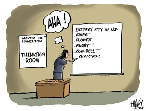 Hawkey, Allan Charles, 1941- :'Mayor of Hamilton Thinking Room.' 17 October 2012