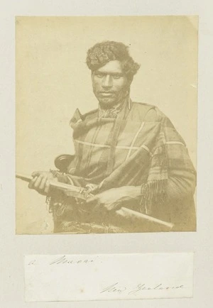Crombie, John Nichol, 1827-1878. Attributed works :A Maori, New Zealand. [Between 1855 and 1862?]