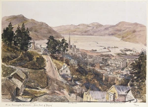 Hunter, Norman Mitchell, b 1859 :Canongate, Dunedin from head of Zigzag. 5/9/[18]82]