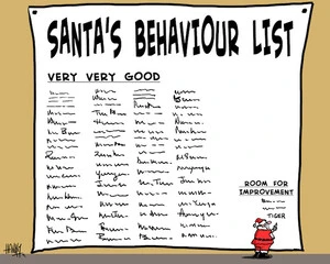 Santa's behaviour list. 23 December 2009