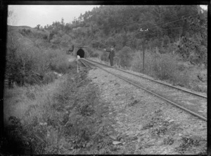 Cruikshank's Tunnel, on the Wairarapa Line between Mangaroa and Upper Hutt, ca 1900