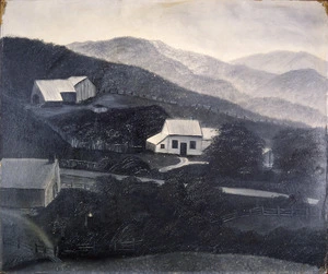 Artist unknown :[The Standen homestead in Karori ; probably in the 1860s or 1870s?] - [Painted between 1900 and 1920?]