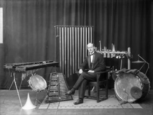 Musician with percussion instruments