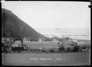 Freezing workers' cottages at northern end of Tokomaru Bay, East Coast